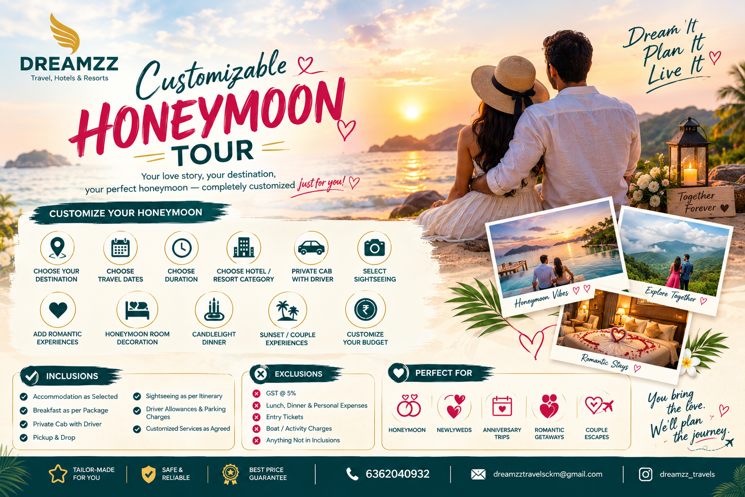 Customizable Honeymoon Tour — Any Destination tour package