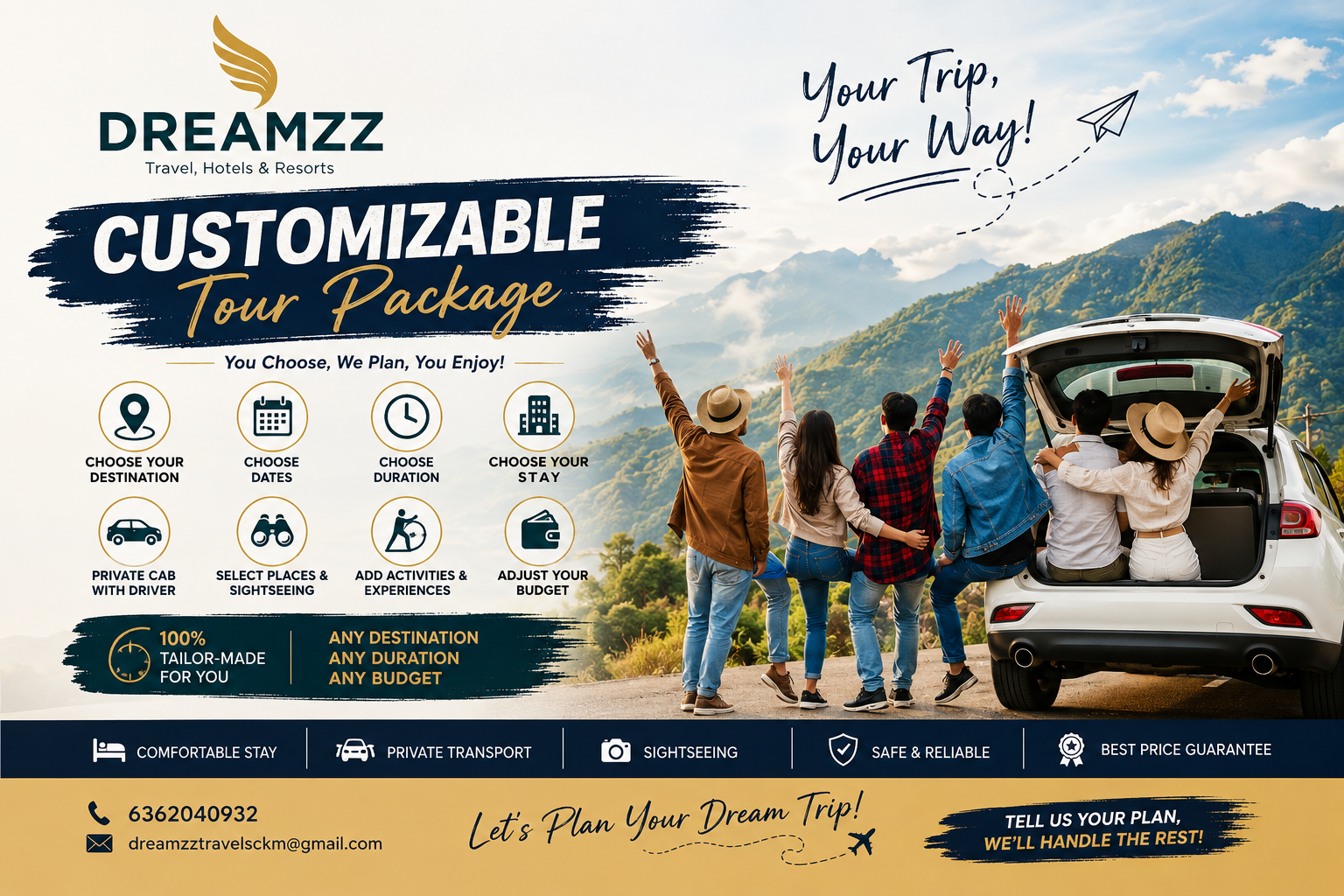Customizable Tour Package — Any Destination tour package